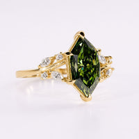 Dutch Marquise Green Lab-Grown Diamond Nature Inspired Ring 1.5 - 1.7 CT