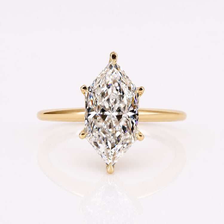 Dutch Marquise Cut Lab-Grown Diamond Hidden Halo Solitaire Ring 1 - 4 CT