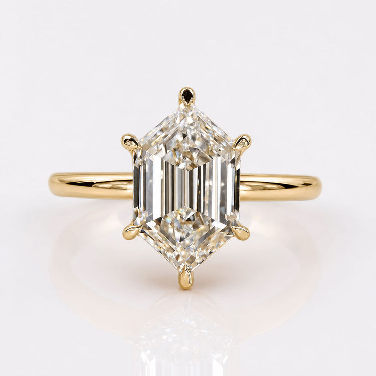 Step Hexagon Lab-Grown Diamond Solitaire Ring 1 – 3 CT