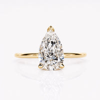 Pear Cut Lab-Grown Diamond V-Prong Solitaire Ring 1 - 3 CT