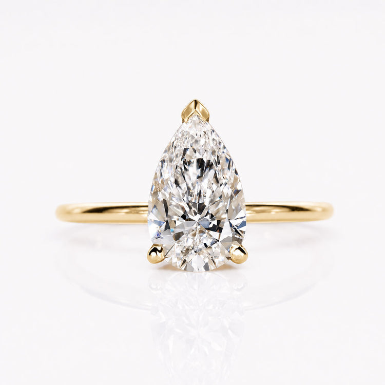 Pear Cut Lab-Grown Diamond V-Prong Solitaire Ring 1 - 3 CT