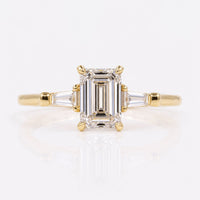 Emerald Lab-Grown Diamond Tapered Baguette Three Stone Ring 1 – 3 CT