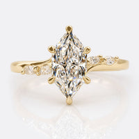 Dutch Marquise Lab-Grown Diamond Bridge Accent Twisted Ring 1–4 CT