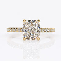 Elongated Cushion Lab-Grown Diamond Hidden Halo Pavé Ring 1 – 3 CT