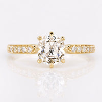 Cushion Old Mine Cut Lab-Grown Diamond Pavé Ring 1 – 3 CT