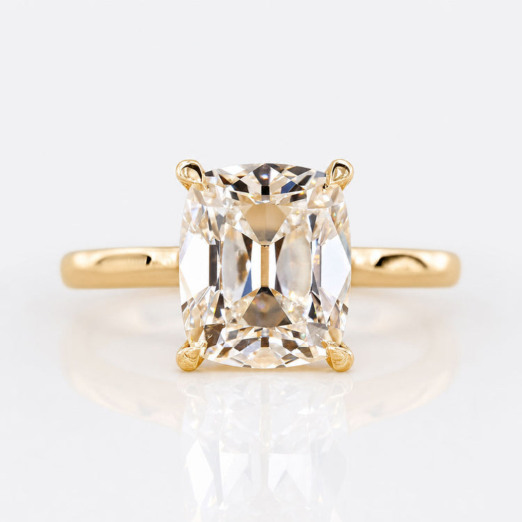 Cushion Old Mine Cut Lab-Grown Diamond Cathedral Solitaire Ring 1 - 3 CT