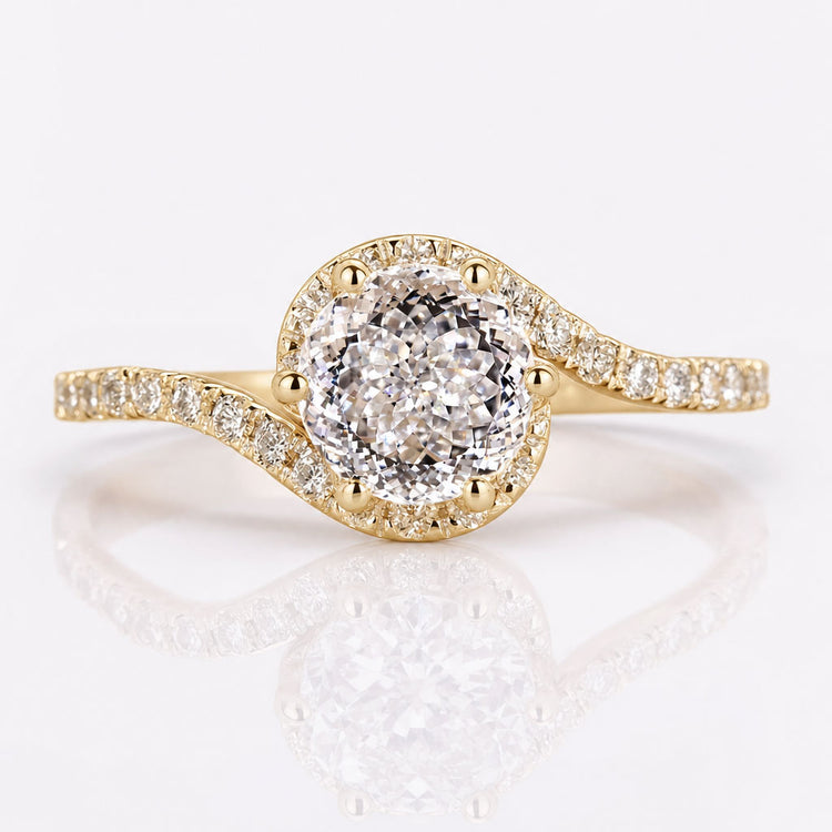 Portuguese Lab-Grown Diamond Bypass Halo Ring 1 – 3 CT