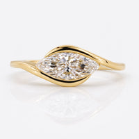 Marquise Cut Lab-Grown Diamond East West Half Bezel Ring 1 - 2 CT