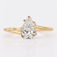 Pear Lab-Grown Diamond Twisted Band Solitaire Ring 1 – 2 CT