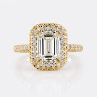 Emerald Lab-Grown Diamond Side Halo Ring 1 – 2 CT