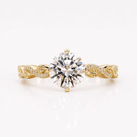 Round Lab-Grown Diamond Twisted Pavé Ring 0.8 – 3 CT