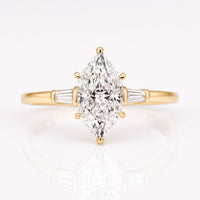 Dutch Marquise Cut Lab-Grown Diamond Tapered Baguette Three Stone Ring 1 - 3 CT