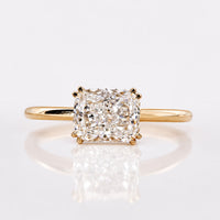 Elongated Cushion Cut Lab-Grown Diamond East-West Hidden Halo Ring 1 – 2 CT