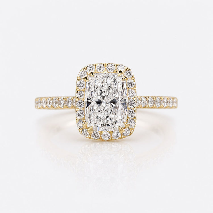 Elongated Cushion Lab-Grown Diamond Halo Ring 1 – 2 CT