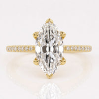 Marquise Old Mine Cut Lab-Grown Diamond Pavé Ring 2 CT