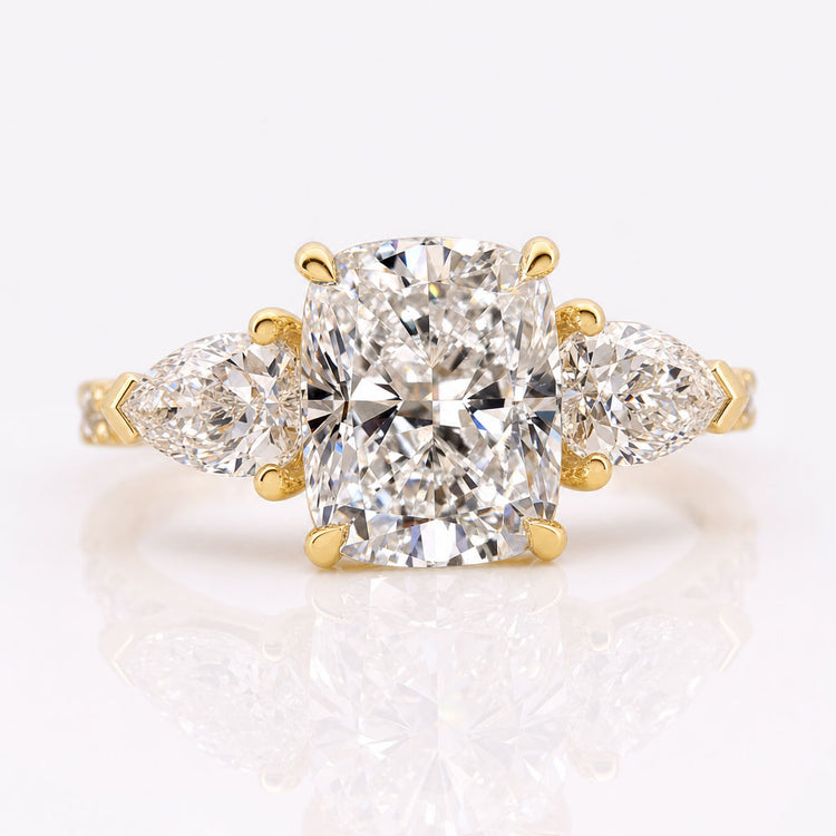 Cushion Cut Lab-Grown Diamond Three Stone Ring 1 - 3 CT
