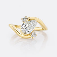 Pear Cut Lab-Grown Diamond Bypass Three Stone Ring 1 – 2 CT