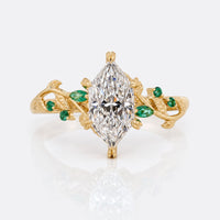 Dutch Marquise Lab-Grown Diamond Nature Inspired Emerald Leaf Ring 1–3 CT