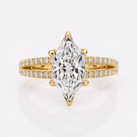 Dutch Marquise Lab-Grown Diamond Pavé Split Shank Ring 1–3 CT