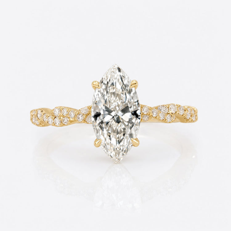 Marquise Lab-Grown Diamond Hidden Halo Ring 1 - 2 CT
