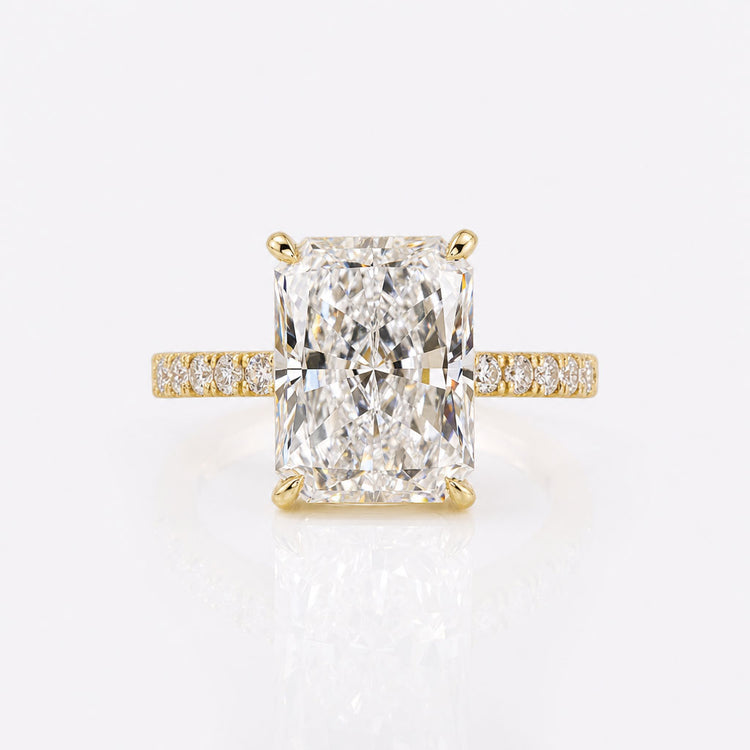 Radiant Cut Lab-Grown Diamond Pavé Ring 1 - 4 CT