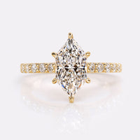 Dutch Marquise Lab-Grown Diamond Hidden Halo Pavé Band Ring 1–3 CT