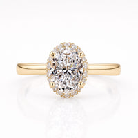 Oval Cut Lab-Grown Diamond Halo Ring 1 - 2 CT