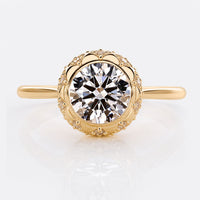 Round Cut Lab-Grown Diamond Bezel Solitaire Ring 1 - 2 CT