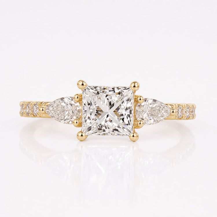 Princess Cut Lab-Grown Diamond Three Stone Ring 1 - 3 CT