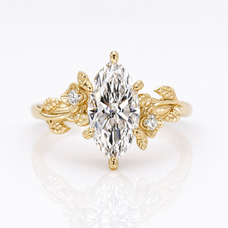 Marquise Cut Lab-Grown Diamond Nature-Inspired Floral Ring 1 - 2 CT