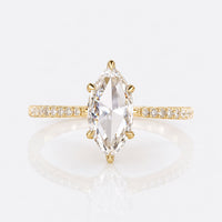 Marquise Rose Cut Lab-Grown Diamond Pavé Ring 1 CT