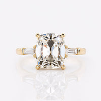 Old Mine Cushion Cut Lab-Grown Diamond Tapered Baguette Ring 1.0 – 3.0 CT