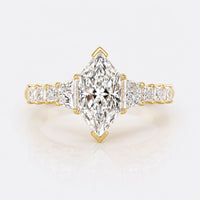 Dutch Marquise Lab-Grown Diamond Tapered Shank Pavé Ring 1–3 CT