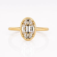 Oval Old Mine Cut Lab-Grown Diamond Matte Solitaire Ring 1 - 2 CT