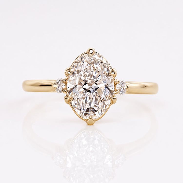 Oval Cut Lab-Grown Diamond Three Stone Ring 1 - 2 CT