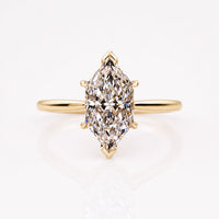Dutch Marquise Cut Lab-Grown Diamond Hidden Halo Euro Shank Solitaire Ring 1 - 3 CT
