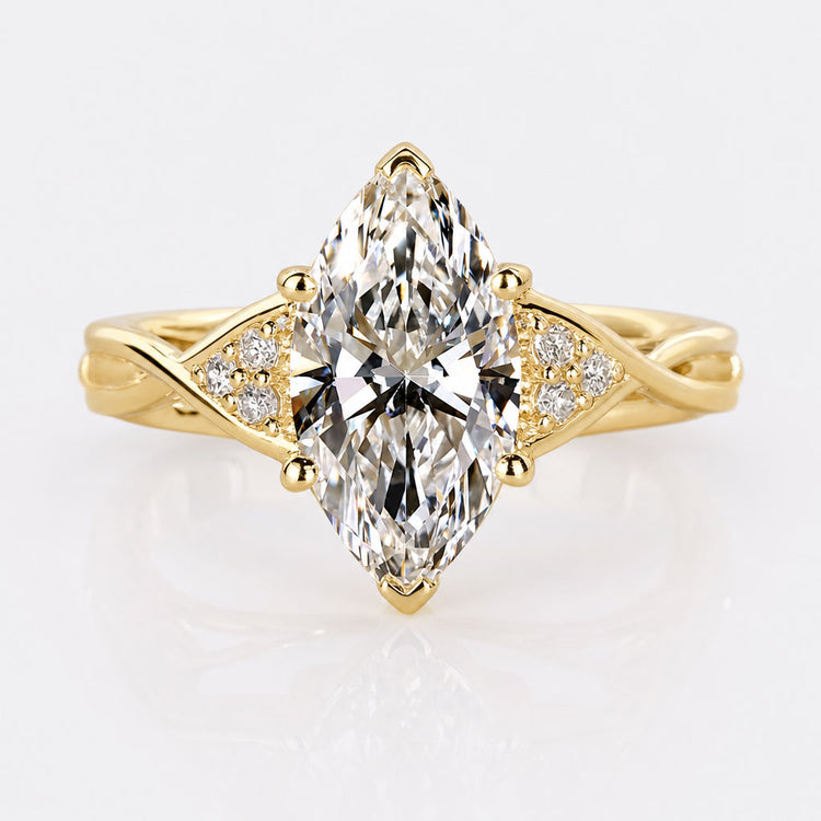 Marquise Lab-Grown Diamond Muse Side Stone Ring 1 – 2 CT