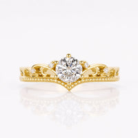 Round Cut Lab-Grown Diamond Vintage Milgrain Ring 0.5 – 2 CT