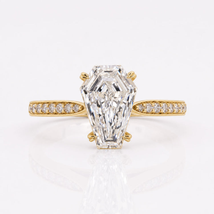 Coffin Cut Lab-Grown Diamond Pavé Style Ring 1 - 2 CT