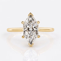 Dutch Marquise Cut Lab-Grown Diamond Hidden Halo Solitaire Ring 1 - 5 CT