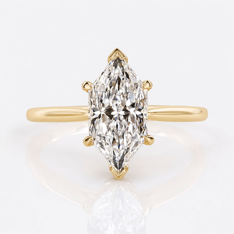 Dutch Marquise Cut Lab-Grown Diamond Hidden Halo Solitaire Ring 1 - 5 CT