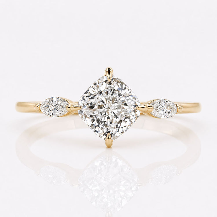 Cushion Cut Lab-Grown Diamond Three Stone Ring 1 - 2 CT