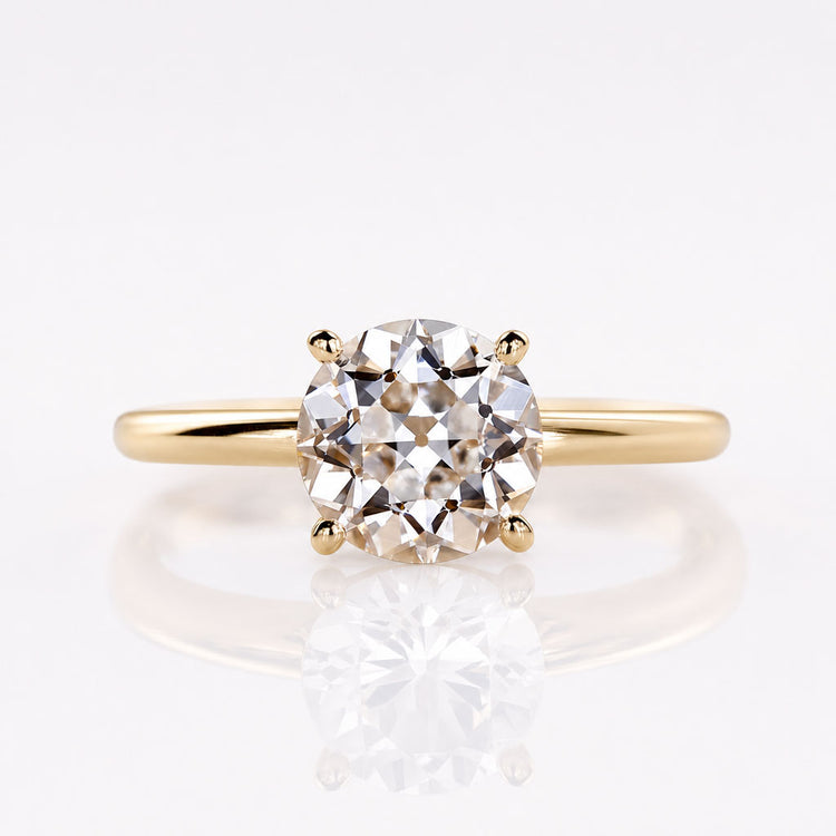 Round Old European Cut Lab-Grown Diamond Solitaire Ring 1 - 2 CT