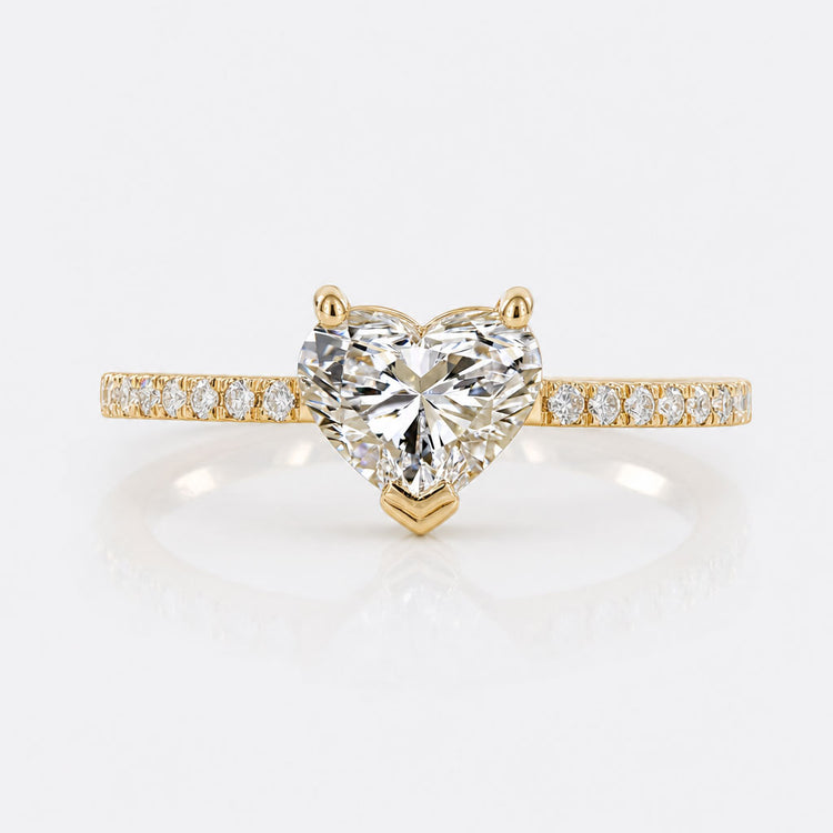 Heart Cut Lab-Grown Diamond Pavé Ring 1 - 2 CT