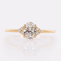 Oval Lab-Grown Diamond Muse Side Stone Ring 0.5 – 2 CT