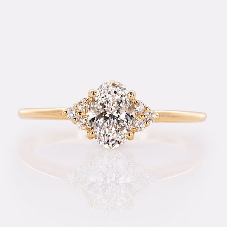 Oval Lab-Grown Diamond Muse Side Stone Ring 0.5 – 2 CT