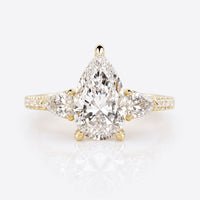 Pear Lab-Grown Diamond Three Sided Pavé Ring 1 - 3 CT