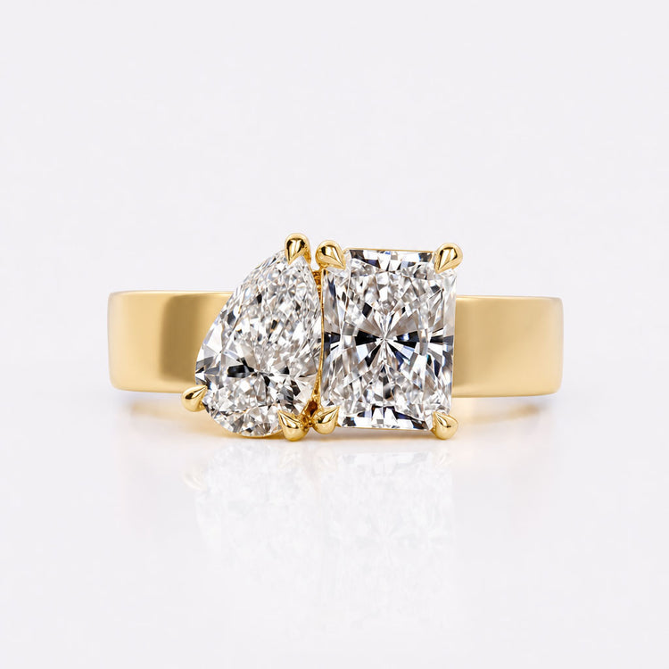 Radiant And Pear Lab-Grown Diamond Toi Et Moi Ring