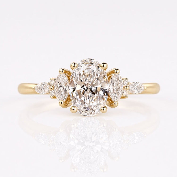 Oval Cut Lab-Grown Diamond Muse Style Ring 0.80 - 2 CT