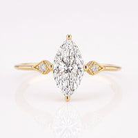 Marquise Lab-Grown Diamond Three Stone Setting Ring 1 - 2 CT